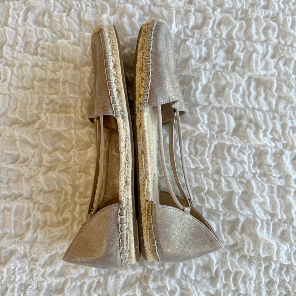 Eileen Fisher Lee Metallic Suede Espadrille Flat Size 10 - Picture 5 of 11